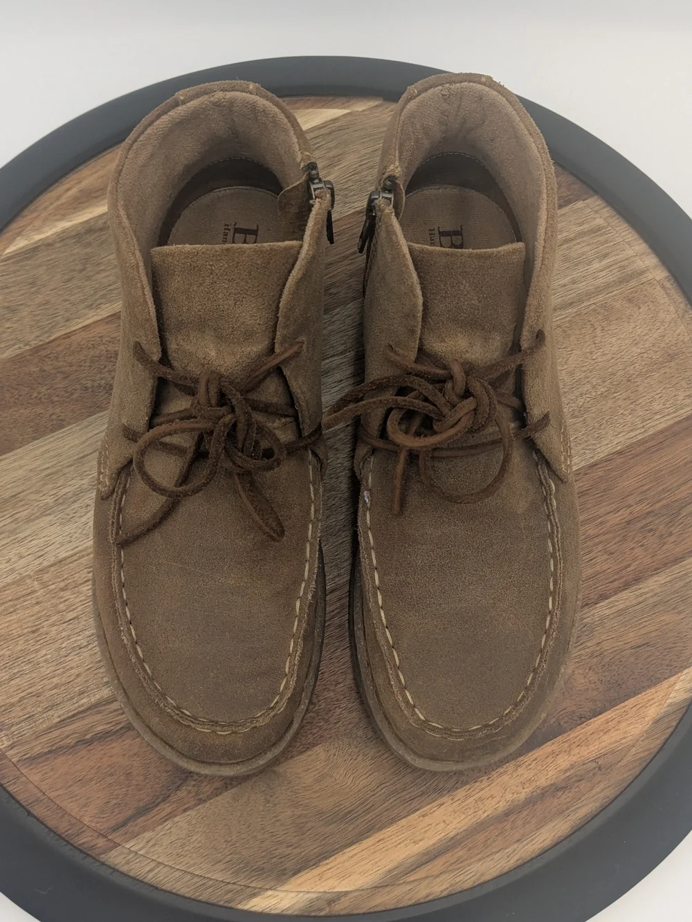 Born Analia Brown Suede Chukka Boots Lace Up Side Zip Ankle Booties Size 10